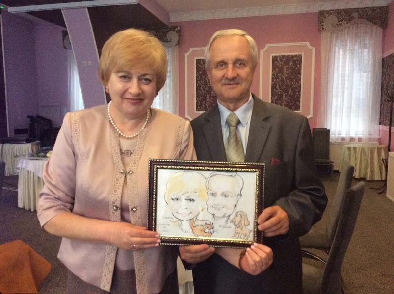 Шаржист на свадьбу Михаил Шабалин,Минск,Калининград,шарж родителей невесты