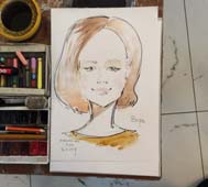 Шарж Веры нарисованный Мишелем на корпоративе Минск
