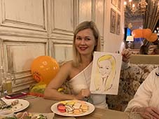 Шарж Анастасии на мероприятии шаржист Михаил Шабалин Мишель