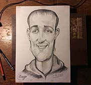 Шарж на молодого Егора шаржист Михаил Шабалин