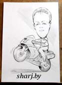 Графический шарж на мотоцикле