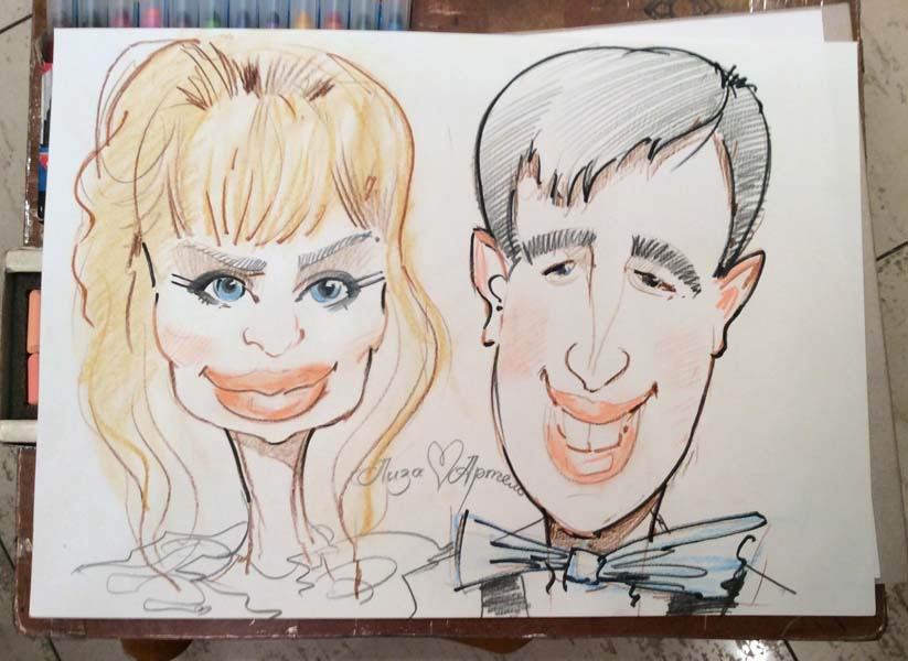 шарж Лизы и Артема