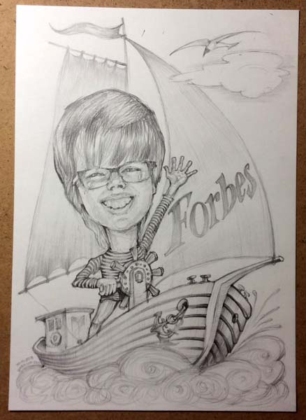 Изображение мальчика плывущего на паруснике