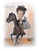 шарж ковбой на коне