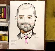 Изображение Шони цветными маркерами, шаржист Мишель, шаржист Михаил Шабалин