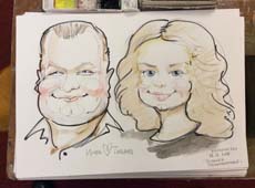 Набросок Игоря и Татьяны акварелью в 