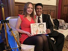 Гости из Израиля на свадьбе шаржист Михаил Шабалин Мишель