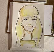 Шарж улыбающейся свидетельницы шаржист Михаил Шабалин Мишель Минск