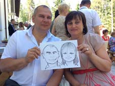 шарж зрелой пары